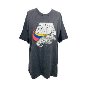 Star Wars Men’s Shirt Charcoal Grey Millennium Falcon Fifth Sun Size 2XL